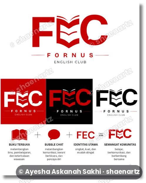 FEC logo with color variations and symbol breakdown