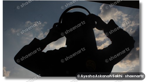 Camera photo of a silhouette against the sky